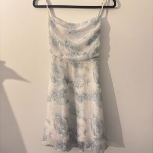 SHEIN White and Blue Sundress with Spaghetti Straps for Wedding Guest